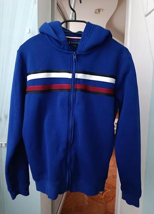 Новая спортивная кофта с капюшоном и карманами tommy hilfiger р. 164
