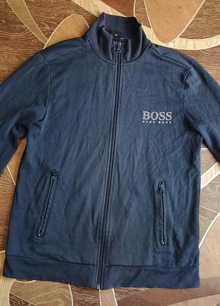 Оригинальная мужская кофта / зипка hugo boss (m) темно-синяя олимпийка
