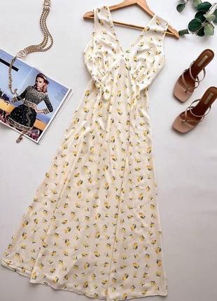 Платье женское лимонное