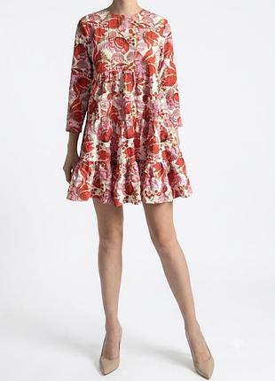 Zara сукня дзвіночок рожева в квітковий принт розмір м, ідеальний стан, оригінал
