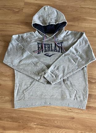 Оригінальне худі everlast xxl на легкому флісі сіре чоловіче / толстовка еверласт