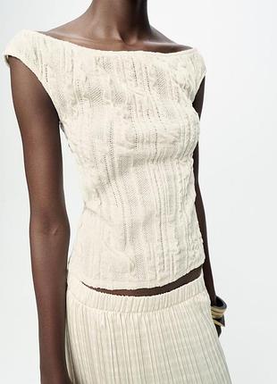 Фактурный топ с открытыми плечами zara,p.m