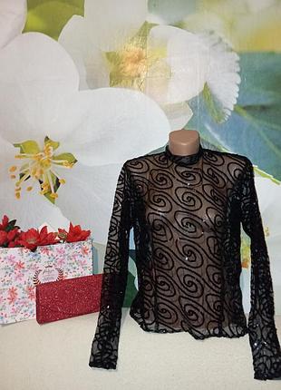 Гольф сетка в пайетки с молнией по спинке р.m/l