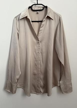 Блуза h&m атласна нюдова