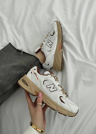 Женские кроссовки new balance 530 white beige brown