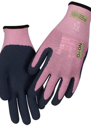 Дитячі робочі рукавички ox-on recycle junior 16000 рожевого кольору.6-8 років