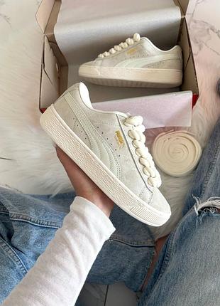 Puma suede xl beige rope laces