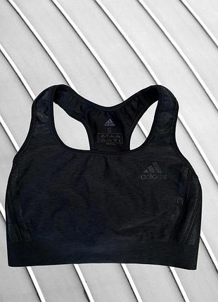 Жіночий спортивний топ adidas s оригінал адідас чорний спортивний бюстгальтер бра ліф для фітнесу хороша підтримка ідеал