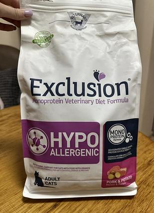 Exclusion hypoallergenic зі свининою для котів з харчовою алергією 1,5 кг
