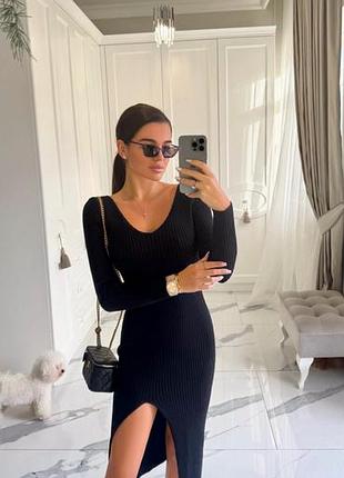 Трикотажна чорна сукня🖤