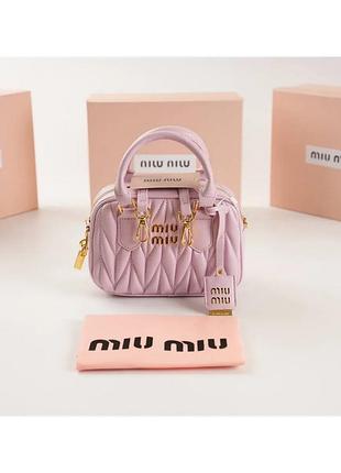 Женская сумка кросс-боди miu miu 2310 (19×13×6) розовая