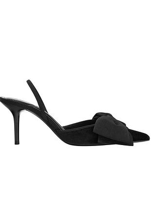 Туфлі zara, слінгбеки zara, на підборах, чорні оксамитові, 37 розмір, нові