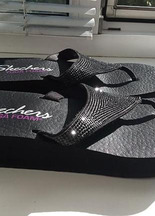 Skechers yoga foam синя — легкі та комфортні сандалії, шльопанці. р. 39 - 40 - 26 см