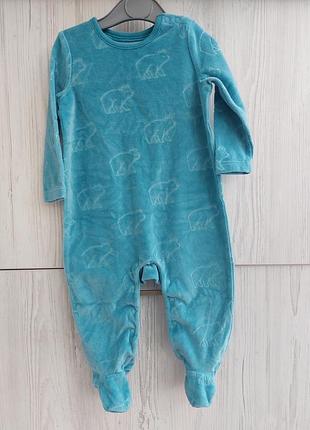Велюровый человечек so cute для мальчика 6-9м 74см