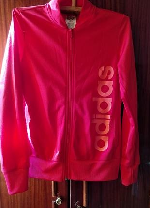 Малиновый бомбер adidas рост 150-164см