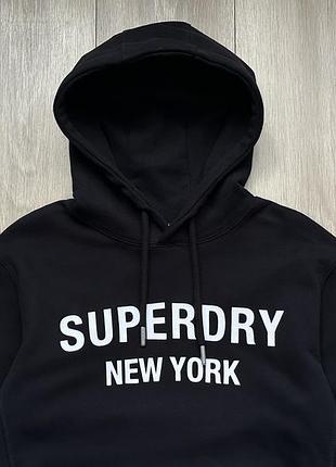 Чорне худі кофта superdry (s) 2