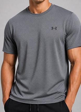 Футболка under armour чоловіча графіт performance спортивна дихаюча холодок стрейч