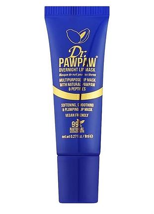 Dr. pawpaw overnight lip mask 10 мл – нічна маска для губ з папаєю та пептидами (нова, оригінал)