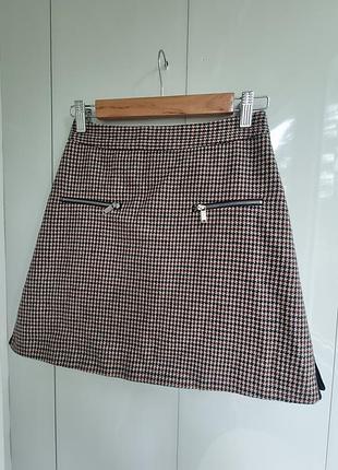 Твидовая юбка zara с-м зара