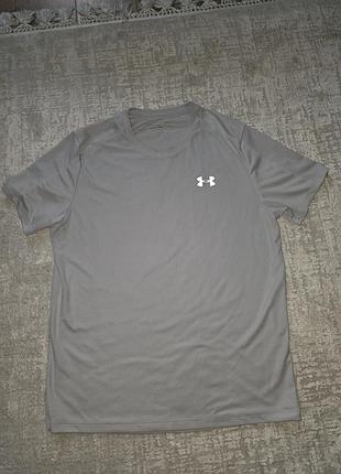 Чоловіча спортивна футболка under armour оригінал, сіра футболка для тренувань