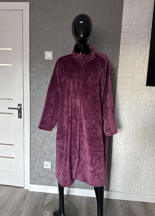 Плюшевий халат на змійці дуже великого розміру батал bonmarche, xxxxxxl 60-62р