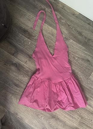 Розовое платье женская zara
