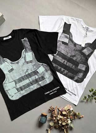 Футболка comme des garçons play чорна / біла