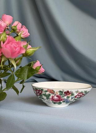 🌸 соусник порцеляновий crown staffordshire “thousand flowers” вінтаж