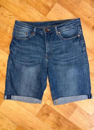 Женские джинсовые шорты с отворотом h&amp;m eur 36