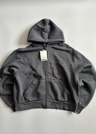 Зіп худі bershka zip hoodie бершка кофта світшот зіпка сіра sweatshirt