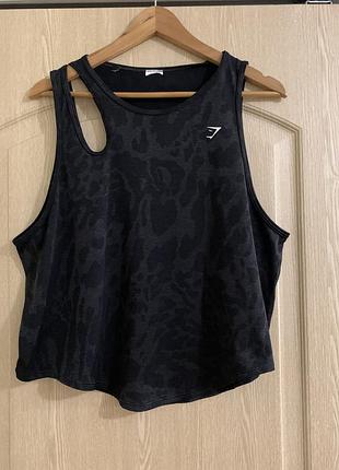 Топ gymshark (леопардовий принт, чорний) , m-l