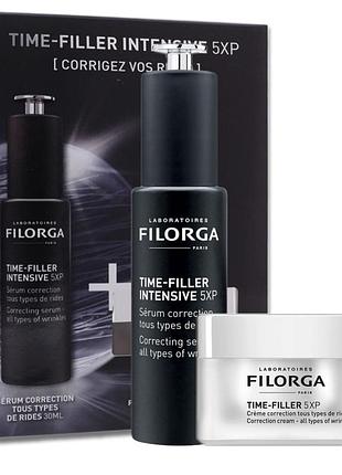 Подарунковий набір filorga time-filler 5 xp сироватка intensive + крем 15 мл