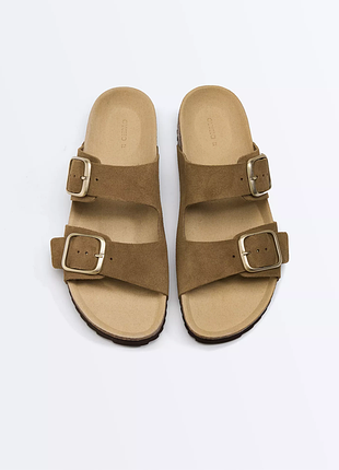 Кожаные шлепанцы новы oysho 36 р.
