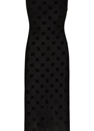 Misbhv velour monogram slip midi dress