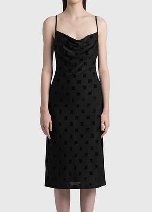 Misbhv velour monogram slip midi dress