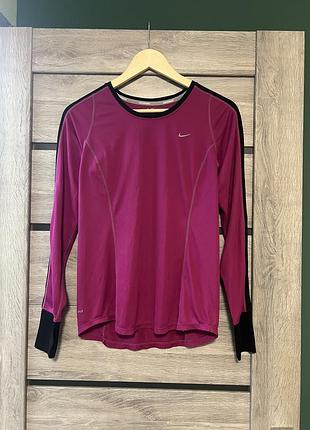 Жіноча кофта nike running dri-fit pink long sleeve top - size m лонгслів футболка