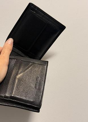 Чоловічий чорний шкіряний гаманець портмоне neri karra оригінал
