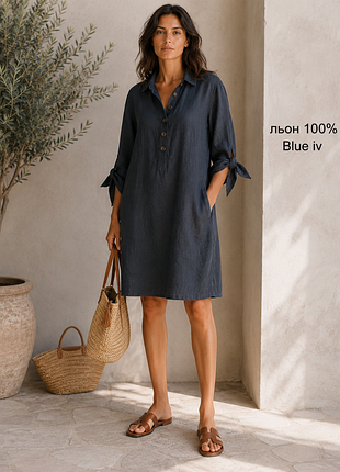 Платье из льна 100% blue'n isabelle van den abeele p.36