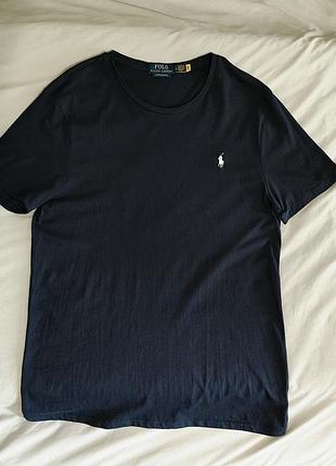 Футболка чоловіча ralph lauren custom slim fit темно-синя l