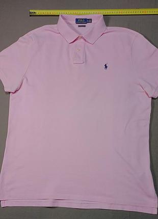 Плечі 48 см polo ralph lauren size xl  рожеве  поло custom slim fit 
100% cotton 
гудзики брендовані