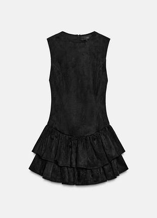 Замшеве плаття zara з шортами чорне зара сарафан сукня