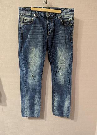 Джинсы philipp plein мужские синие, style italy, made in italy, р. 36