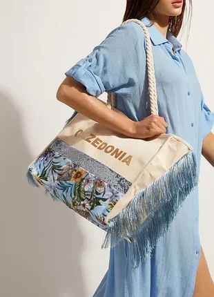 Хлопковая пляжная сумка calzedonia