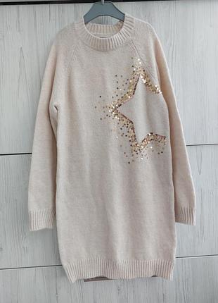 Тепла м'ягенька сукня matalan з паєтками для дівчинки 11р