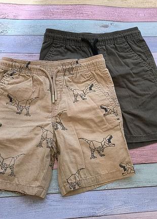 Коттоновые шорты на мальчика 4-5 лет primark с динозаврами