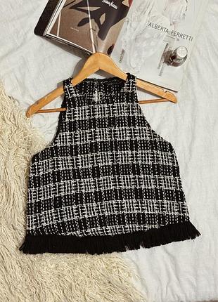 Жіночий твідовий топ без рукавів zara woman
