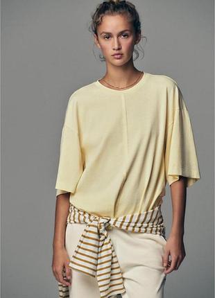 Жіноча футболка оверсайз 100% бавовна з ефектом прання zara розмір с м л
