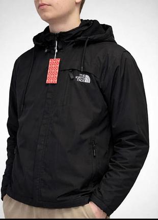Весняна чоловіча спортивна вітровка north face з капюшоном на флісі.