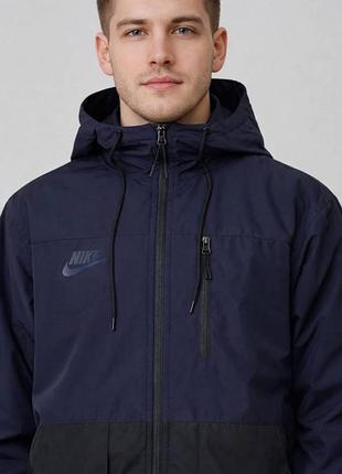 Чоловіча спортивна вітровка nike на весну з флісовою підкладкою.