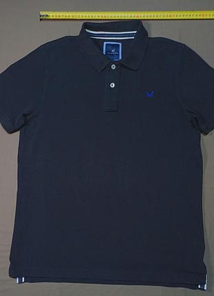 Плечи 44 см crew clothing company size l черное поло 100% cotton